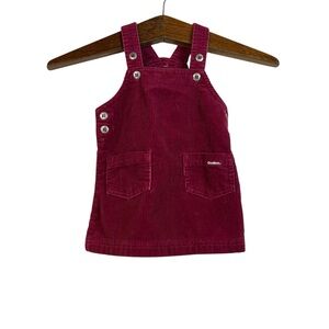 Vintage OshKosh B’Gosh Burgundy Corduroy Jumper Dress Fall 90’s Size 18-24 M